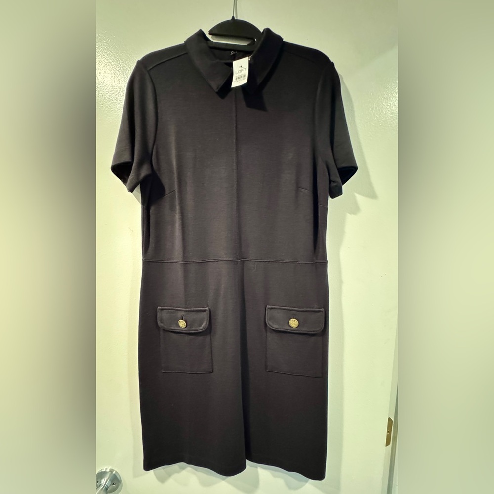 LOFT Black Dress with Pockets